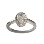 Bague d'occasion or 750 blanc diamants - vue 1