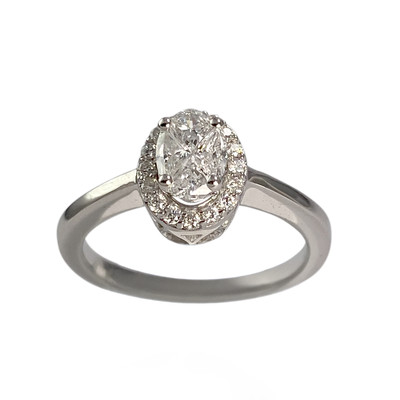 Bague d'occasion or 750 blanc diamants - vue 1
