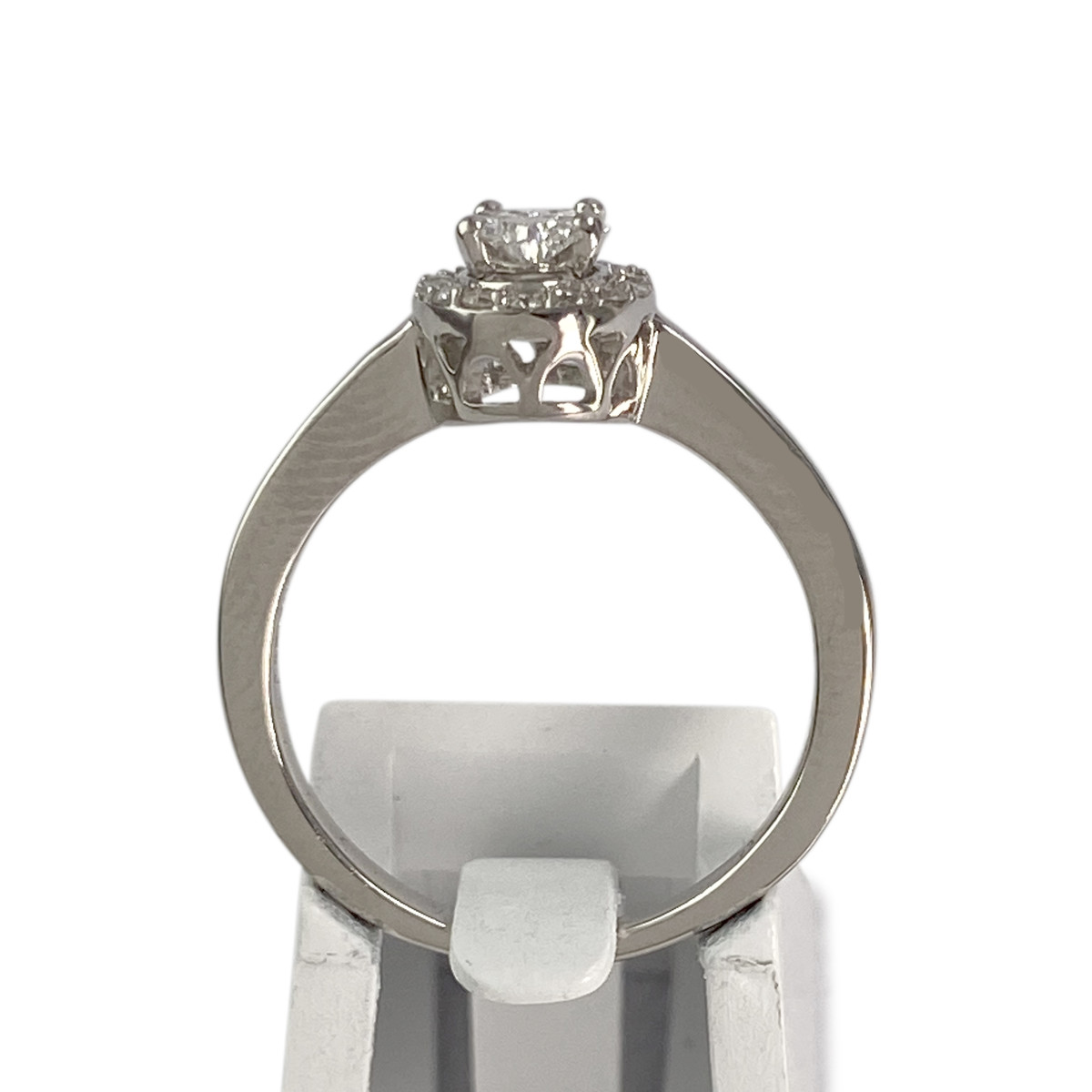 Bague d'occasion or 750 blanc diamants - vue 3
