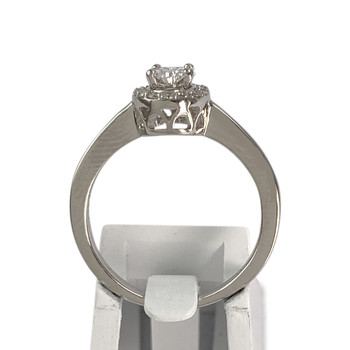Bague d'occasion or 750 blanc diamants