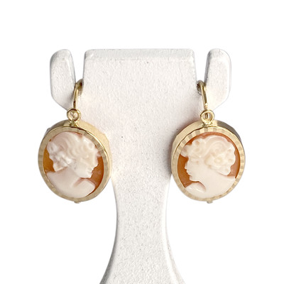 Boucles d'oreilles d'occasion or 750 jaune camee