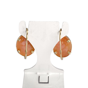 Boucles d'oreilles d'occasion or 750 jaune camee
