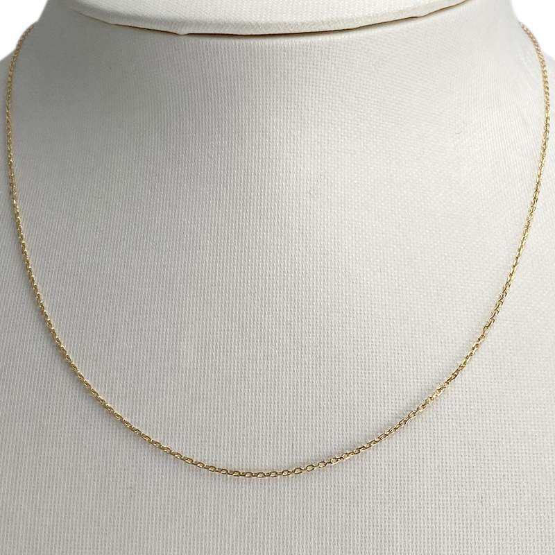 Chaîne d'occasion or 750 jaune maille forcat 38.5 cm - vue 2