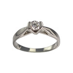 Solitaire d'occasion or 750 blanc diamant - vue 1