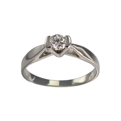 Solitaire d'occasion or 750 blanc diamant
