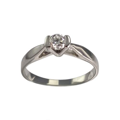 Solitaire d'occasion or 750 blanc diamant