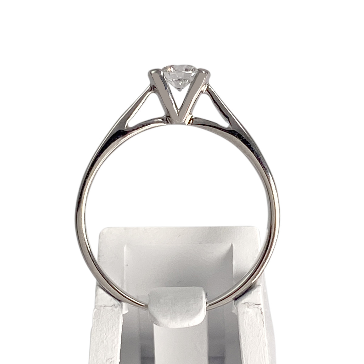Solitaire d'occasion or 750 blanc diamant - vue 3