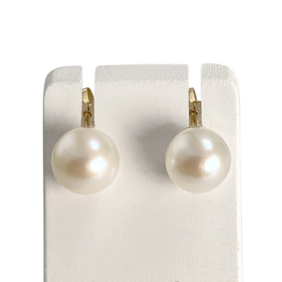Boucles d'oreilles d'occasion or 375 jaune perle de culture