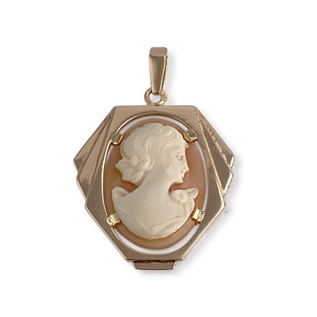Second-hand gold 750 yellow cameo pendant