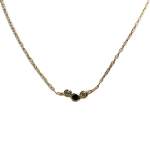 Collier d'occasion or 750 jaune diamants émeraude 38cm - vue 1