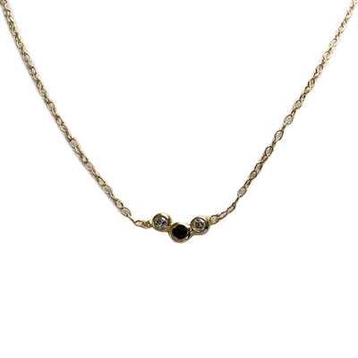 Collier d'occasion or 750 jaune diamants émeraude