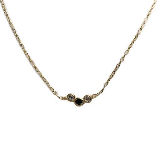 Pre-owned 750 yellow gold necklace with diamonds and emeralds