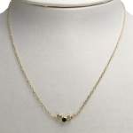Collier d'occasion or 750 jaune diamants émeraude 38cm - vue 2