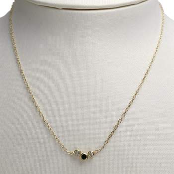 Collier d'occasion or 750 jaune diamants émeraude 38cm