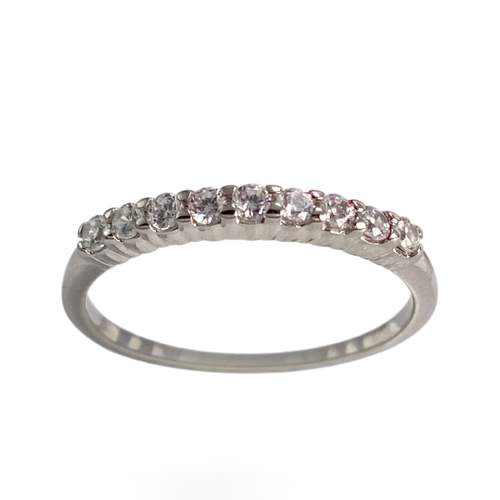 Bague d'occasion or 750 blanc zirconias