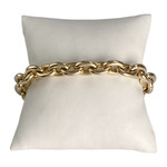 Bracelet d'occasion or 750 jaune maille cerclée - vue 1