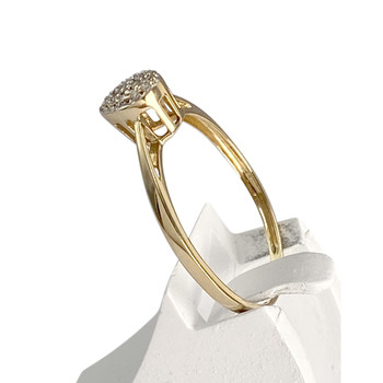 Tweedehands gouden 750 gele diamanten ring