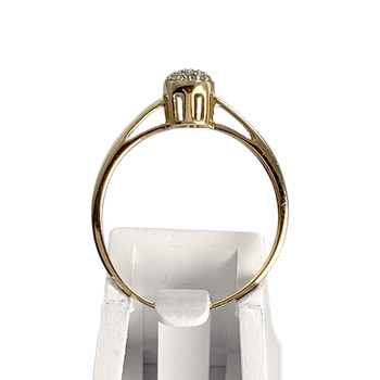 Tweedehands gouden 750 gele diamanten ring