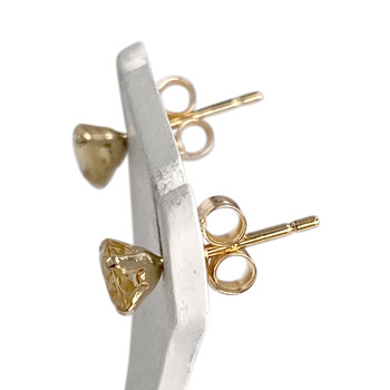 Boucles d'oreilles d'occasion or 750 jaune citrine