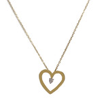 Collier d'occasion or 375 2 tons, maille forcat diamant - vue 1
