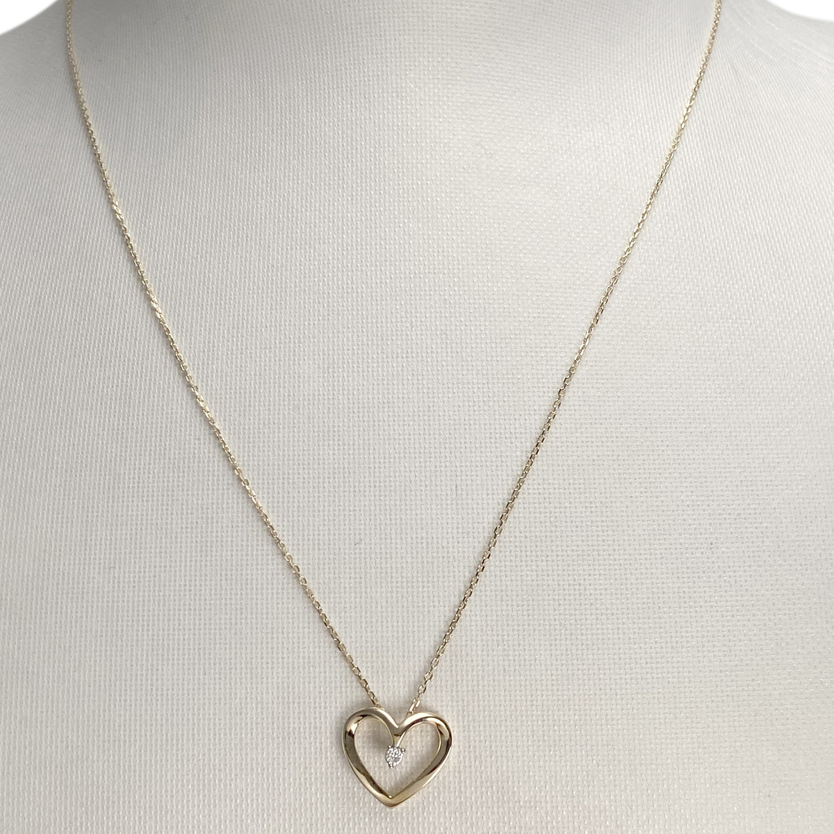 Collier d'occasion or 375 2 tons, maille forcat diamant - vue 2