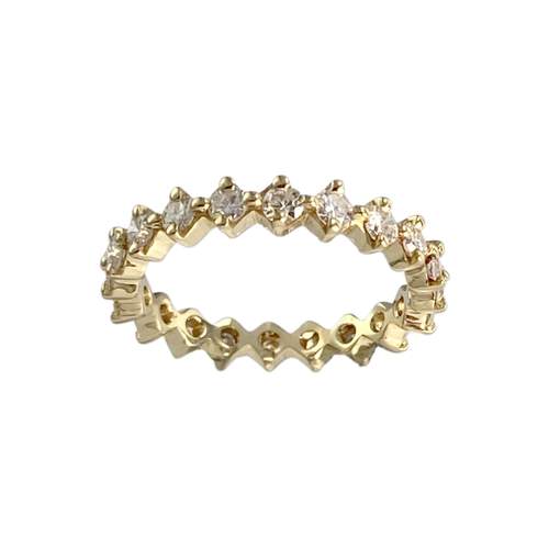 Tweedehands 750 geelgouden ring met diamanten