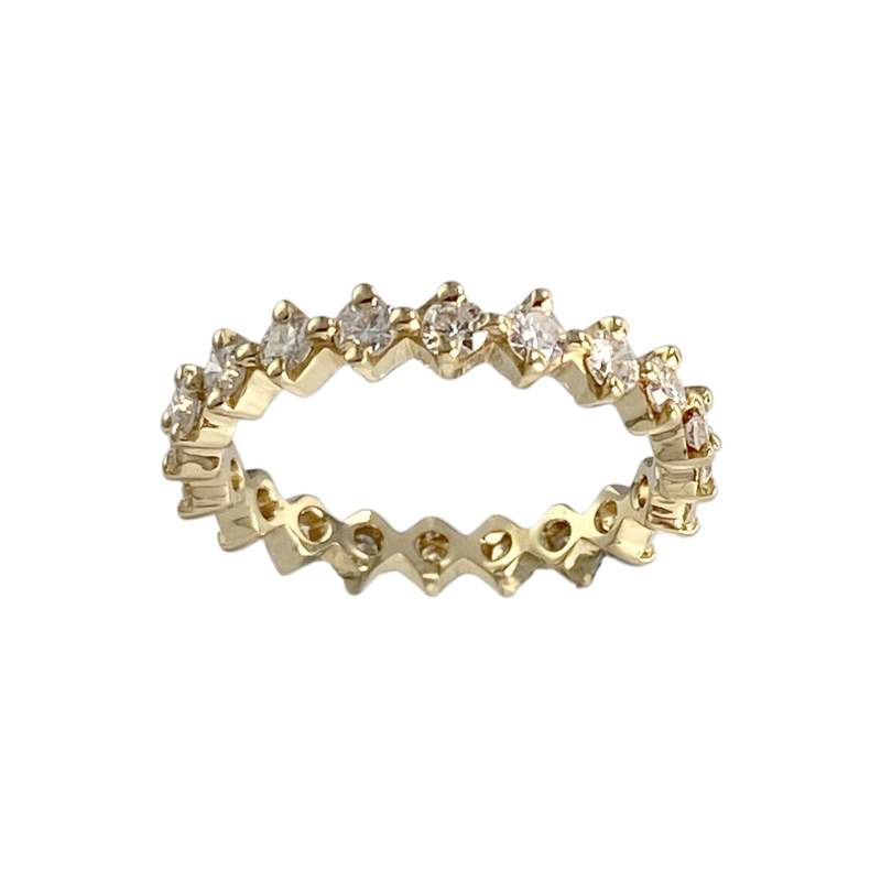 Bague d'occasion or 750 jaune tour complet diamants - vue 1