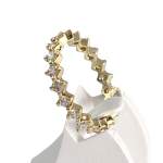 Bague d'occasion or 750 jaune tour complet diamants - vue 2