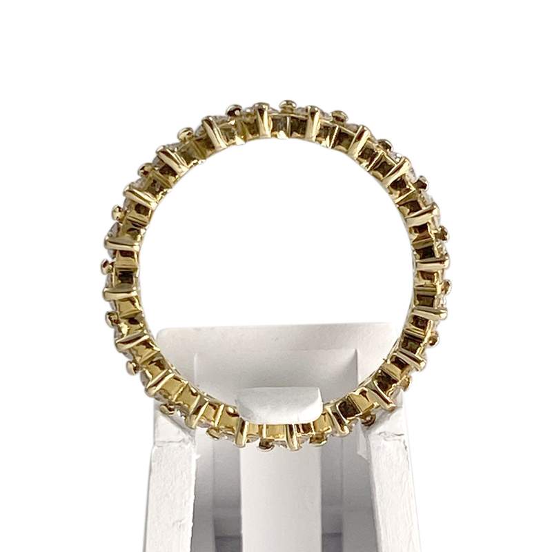 Bague d'occasion or 750 jaune tour complet diamants - vue 3