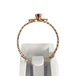 Bague d'occasion or 750 jaune coeur rubis synthetique - vue 3