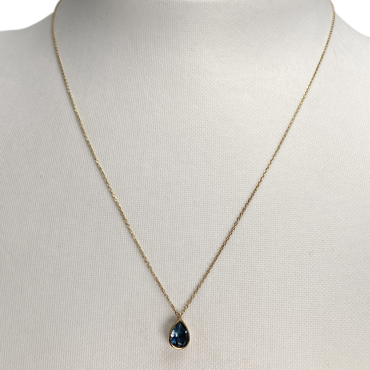 Collier d'occasion or 375 jaune maille forcat topaze london blue - vue 2