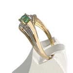 Bague d'occasion  or 2 tons 750 émeraude diamant - vue 2