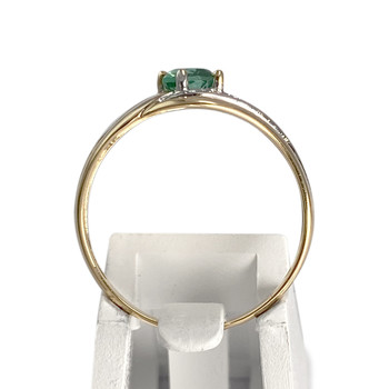 Bague d'occasion  or 2 tons 750 émeraude diamant