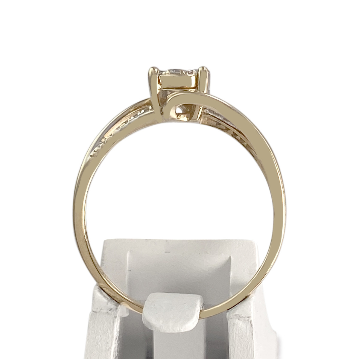 Bague d'occasion or 375 2 tons diamants - vue 3
