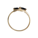 Bague d'occasion or 375 2 tons saphir diamant - vue 3