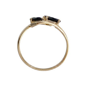 Bague d'occasion or 375 2 tons saphir diamant