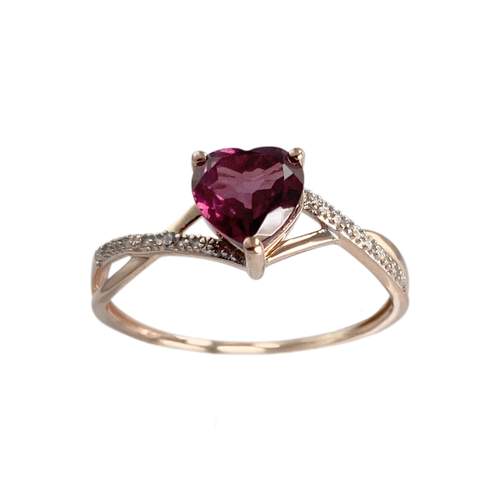 Bague d'occasion or 375 rose grenat rhodolitezirconias