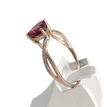 Bague d'occasion or 375 rose grenat rhodolitezirconias - vue 2
