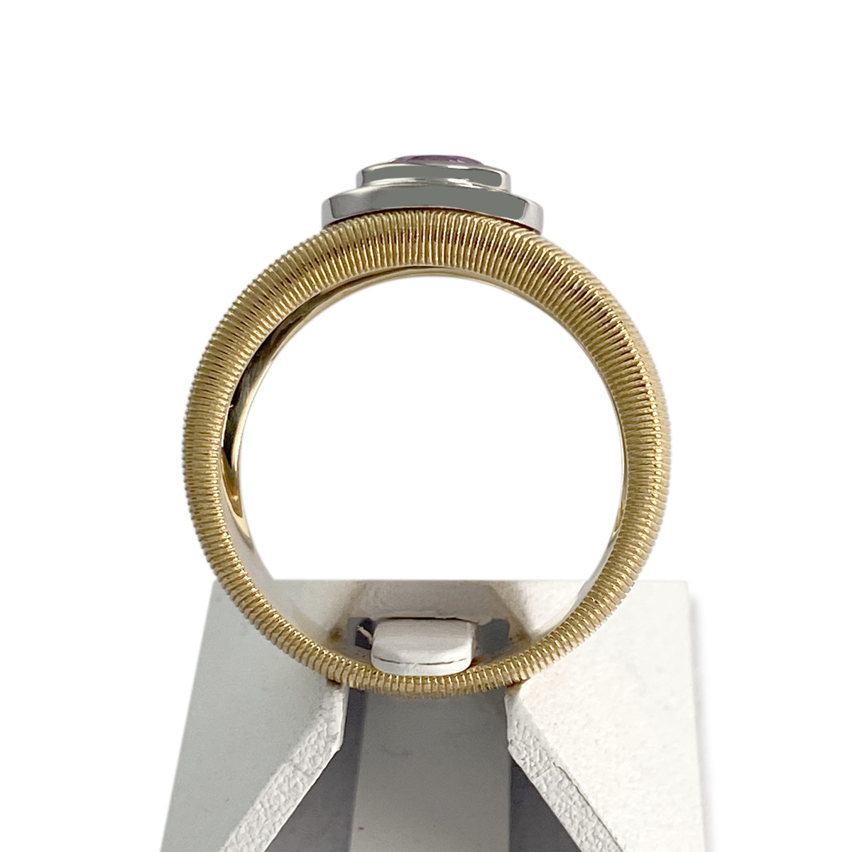 Bague MAUBOUSSIN d'occasion  or 750 2 tons  diamants, saphir - vue 3