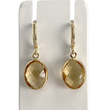 Boucles d'oreilles d'occasion or 750 jaune citrine