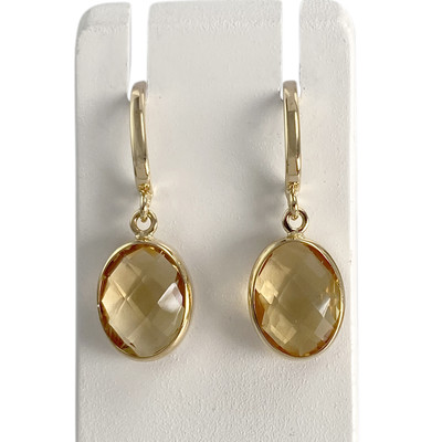 Boucles d'oreilles d'occasion or 750 jaune citrine