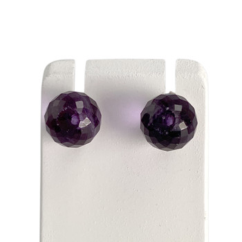 Boucles d'oreilles d'occasion or 750 jaune amethyste