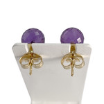 Boucles d'oreilles d'occasion or 750 jaune amethyste - vue 3