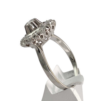 Tweedehands gouden 750 witte diamanten ring