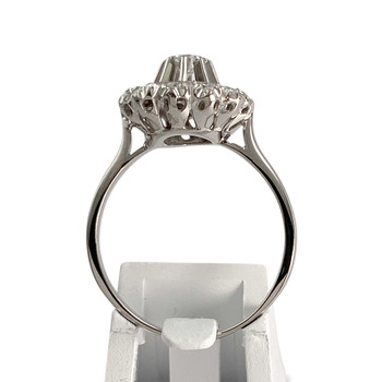 Tweedehands gouden 750 witte diamanten ring