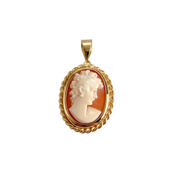 Pendentif d'occasion or 750 jaune camee