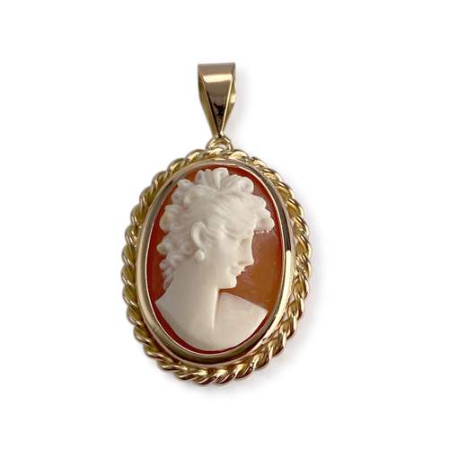Pendentif d'occasion or 750 jaune camee