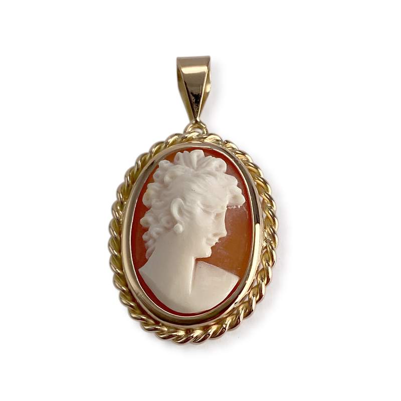 Pendentif d'occasion or 750 jaune camee - vue 1