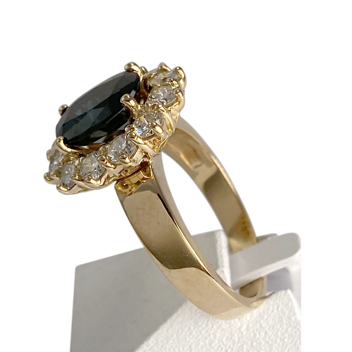 Bague d'occasion or 750 jaune diamant saphir - vue 2