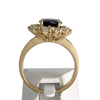 Bague d'occasion or 750 jaune diamant saphir
